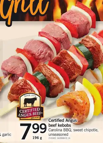 Loblaws Certified Angus beef kebobs offer