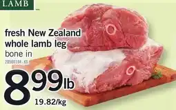 Loblaws Fresh New Zealand whole lamb leg offer
