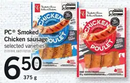 Loblaws PC Smoked Chicken Sausage offer
