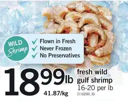 Loblaws Fresh wild gulf shrimp offer