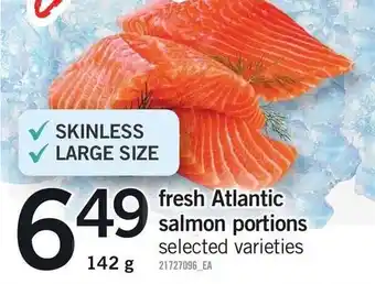 Loblaws Fresh Atlantic salmon portions offer