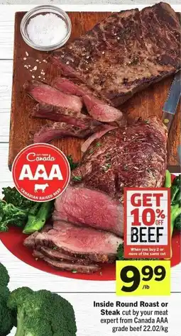 IGA Inside Round Roast or Steak offer