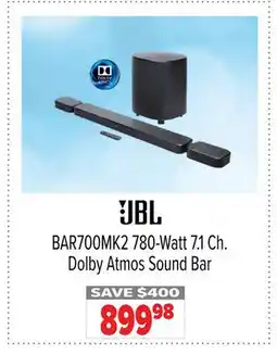 2001 Audio Video JBL BAR700MK2 780-Watt 7.1 Ch. Dolby Atmos Sound Bar offer