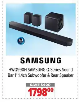2001 Audio Video SAMSUNG Q-Series Sound Bar 11.1.4ch Subwoofer & Rear Speaker offer