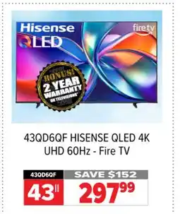 2001 Audio Video 43QD6QF 43 HISENSE QLED 4K UHD 60Hz - Fire TV offer