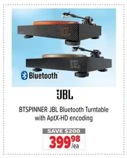 2001 Audio Video BTSPINNER JBL Bluetooth Turntable with AptX-HD encoding offer