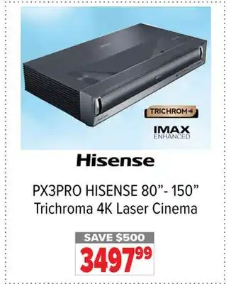 2001 Audio Video PX3PRO HISENSE 80- 150 Trichroma 4K Laser Cinema offer