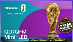 2001 Audio Video 65QD7QFM 65 Hisense Mini-LED TV offer
