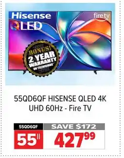 2001 Audio Video 55QD6QF 55 HISENSE QLED 4K UHD 60Hz - Fire TV offer
