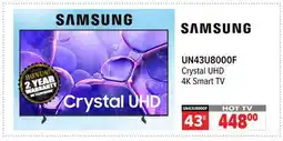2001 Audio Video UN43U8000F SAMSUNG 43 Crystal UHD 4K Smart TV offer