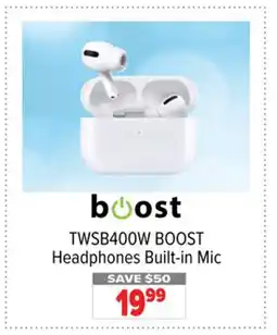 2001 Audio Video TWSB400W BOOST Headphones Built-in Mic offer