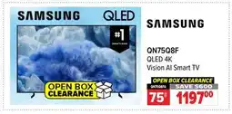 2001 Audio Video SAMSUNG QN75Q8F 75 QLED 4K Vision AI Smart TV offer