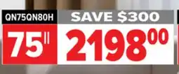 2001 Audio Video QN75QN80H SAMSUNG AI-POWERED PICTURE WITH QUANTUM DOT COLOR SMART TV offer