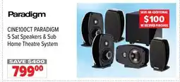 2001 Audio Video CINE100CT PARADIGM 5 Sat Speakers & Sub Home Theatre System offer