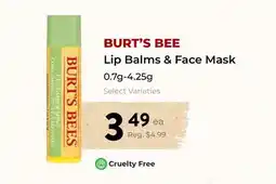 Marche Leo's BURT'S BEE LIP BALMS & FACE MASK offer