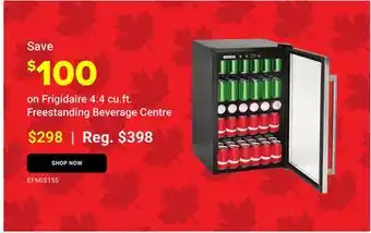 Visions Electronics Frigidaire 4.4 cu.ft. Freestanding Beverage Centre offer