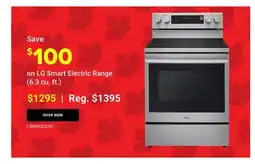 Visions Electronics LG Smart Electric Range offer