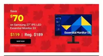 Visions Electronics Samsung 27 IPS LED Essential Monitor S3 offer