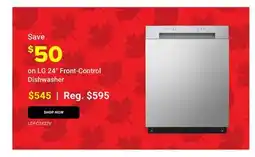 Visions Electronics LG 24 Front-Control Dishwasher offer