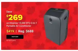 Visions Electronics Hisense 13,500 BTU 3-in-1 Portable Air Conditioner offer