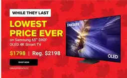 Visions Electronics Samsung 65 S90F OLED 4K Smart TV offer