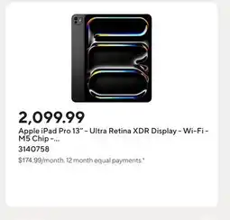 Staples Apple iPad Pro 13 - Ultra Retina XDR Display - Wi-Fi - M5 Chip - 256 GB - Space Black offer