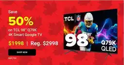 Visions Electronics TCL 98 Q79K 4K Smart Google TV offer