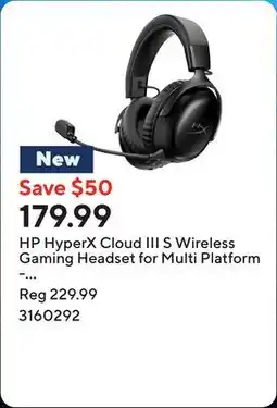 Staples HP HyperX Cloud III S Wireless Gaming Headset for Multi Platform - Black offer