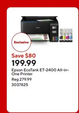 Staples Epson EcoTank ET-2400 All-in-One Printer offer