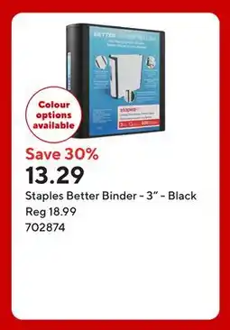 Staples Staples Better Binder - 3 - Black offer