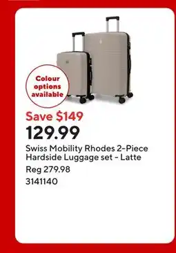 Staples Swiss Mobility Rhodes 2-Piece Hardside Luggage set - Latte offer