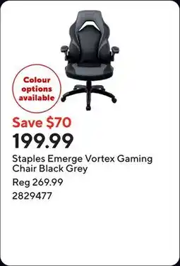 Staples Staples Emerge Vortex Gaming Chair Black Grey offer
