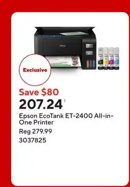 Staples Epson EcoTank ET-2400 All-in-One Printer offer