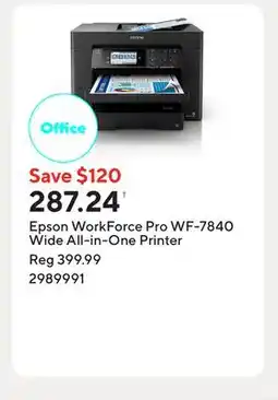 Staples Epson WorkForce Pro WF-7840 Wide All-in-One Printer offer