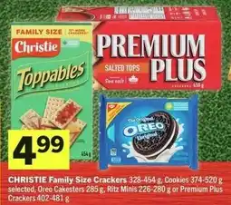 IGA Christie Family Size Crackers, Cookies, Oreo Cakesters, Ritz Minis or Premium Plus Crackers offer
