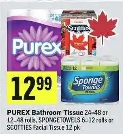 IGA Purex Bathroom Tissue or Spongetowels or Scotties Facial Tissue offer