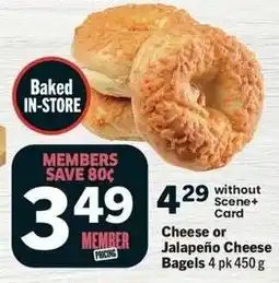IGA Cheese or Jalapeño Cheese Bagels offer