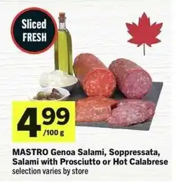 IGA Mastro Genoa Salami, Soppressata, Salami with Prosciutto or Hot Calabrese offer