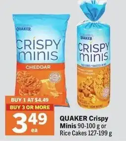 IGA Quaker Crispy Minis or Rice Cakes offer