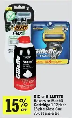 IGA BIC or Gillette Razors or Mach3 Cartridge or Shave Care offer