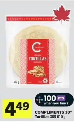 IGA Compliments 10" Tortillas offer