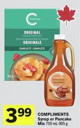 IGA Compliments Syrup or Pancake Mix offer