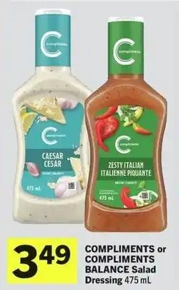 IGA Compliments or Compliments Balance Salad Dressing offer