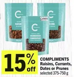 IGA Compliments Raisins, Currants, Dates or Prunes offer