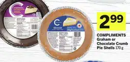 IGA Compliments Graham or Chocolate Crumb Pie Shells offer