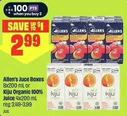 FreshCo Allen's Juce Boxes or Kiju Organic 100% Juice offer