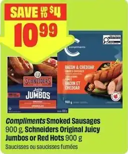 FreshCo Compliments Smoked Sausages, Schneiders Original Juicy Jumbos or Red Hots offer