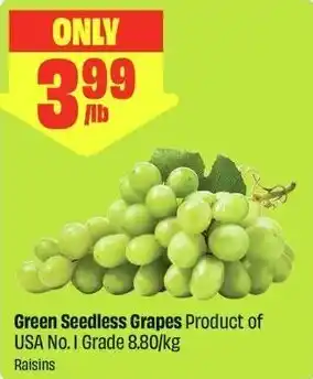 FreshCo Green Seedless Grapes offer