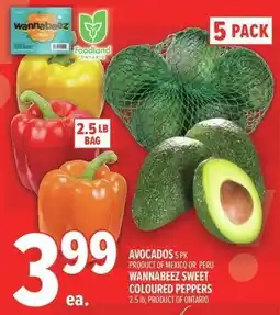 Metro Avocadosor or wannabeez sweet coloured peppers offer