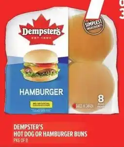 Metro Dempster's hot dog or hamburger buns offer
